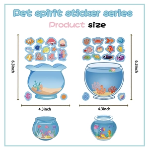 Set de pegatinas de acuario marino para manualidades DIY y decoración de cuadernos