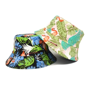 Chapeau Bob En Coton À Imprimé Flamant Tropical Protection Solaire Plage Été Respirant Voyage Unisexe