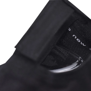 Detail of short brim baseball cap showing mesh strap, silicone layer, and velcro closure