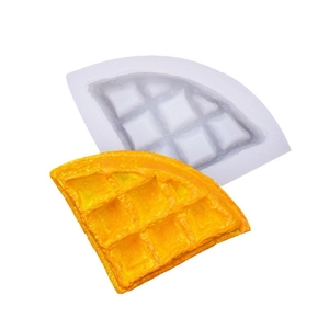 Silicone waffle mold for baking with triangle shape realistic dessert cake finish