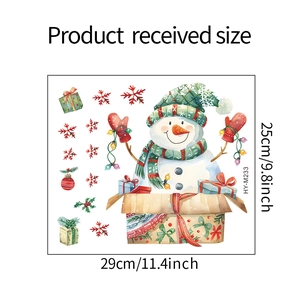 Detaillierte Maße des Weihnachts-Schneemann-Wandaufklebers 29 cm x 25 cm