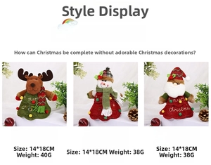 Three festive Christmas bottle covers with Santa, Reindeer and Snowman plush designs