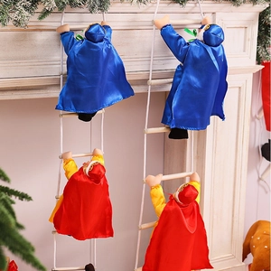 Three Kings climbing white rope ladder Christmas decoration for fireplace and wall