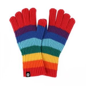 Winter Warm Alpaca Wool Knitted Gloves For Men Women Rainbow Striped Gradient Touchscreen Cycling Outdoor Fashion Mittens