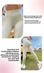 Détail du pantalon de yoga taille haute avec technologie de tricotage 3D sans couture