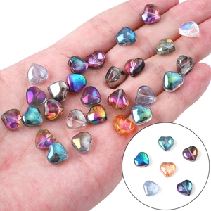 Colorful 10mm heart-shaped glass crystal beads for DIY handmade jewelry crafts