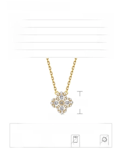 Detailed size specifications for the S925 sterling silver four-leaf clover necklace