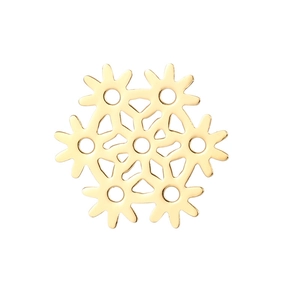 Golden stainless steel snowflake pendant with hollow gear design for jewelry making