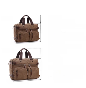 Size comparison chart for canvas messenger bag showing dimensions for 17-inch laptop fit