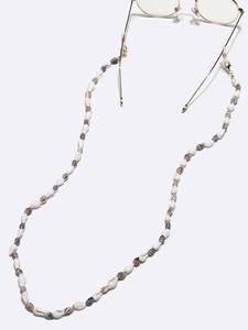 Handmade woven seashell glasses chain with non-slip silicone loops and gold metal clasps