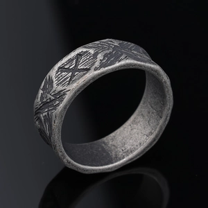Vintage Stainless Steel Ring Viking Rune Engraved Norse Mythology Band Punk Pagan Jewelry For Men And Women