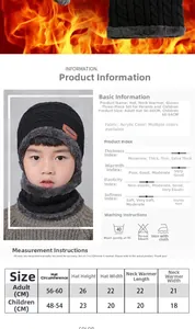 Guide des tailles pour ensembles bonnet et écharpe en tricot pour adultes et enfants