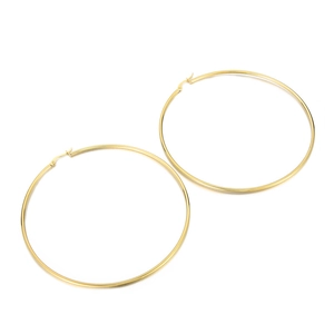 Grandi orecchini a cerchio circolari minimalisti in acciaio inossidabile placcato oro 18K