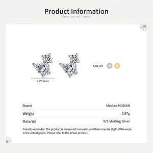 Minimalist S925 sterling silver geometric teardrop stud earrings with cubic zirconia stones