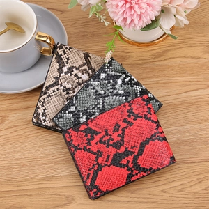 Retro faux snake skin leather bi-fold wallets for men in red, grey, and beige colors