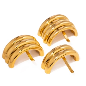 Forcine per capelli a U dorate con design ad arco a strati per acconciature chic