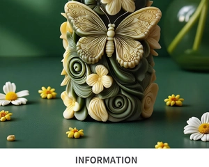Macro-detail van de 3D-vlinder siliconen mal met ingewikkeld bloemenreliëf en patronen