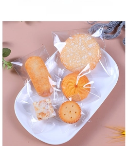 Close-up of clear food-grade OPP bags for cookies with high transparency and safe material