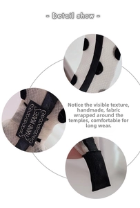 Detailed macro view of handmade polka dot fabric headband texture and craftsmanship