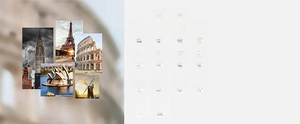 Travel Series 18k gold plated stainless steel round charms featuring global landmarks icons