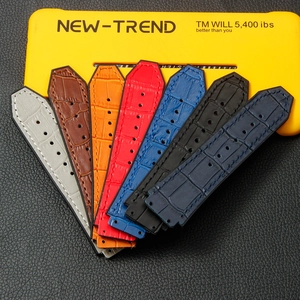Assorted alligator pattern leather watch straps in multiple colors for Hublot watches
