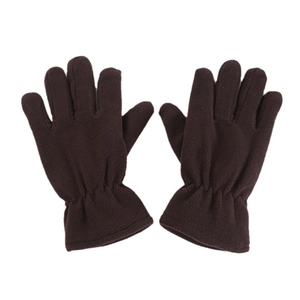 Unisex brown polar fleece thermal gloves for winter windproof cycling protection