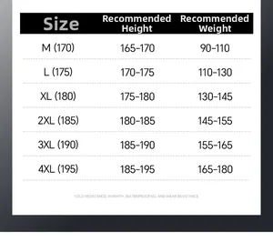 Detailed size chart for men's business casual stand collar jacket from M to 4XL