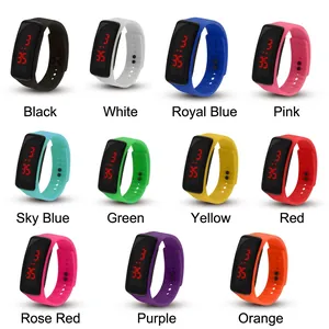 Colorful LED sports wristbands in 11 colors with silicone strap and digital display