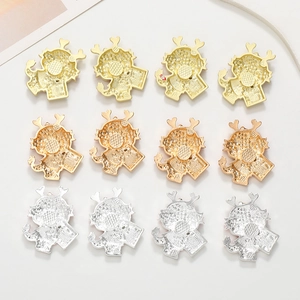 Cartoon dragon DIY charms in gold and silver finishes for jewelry making and crafts