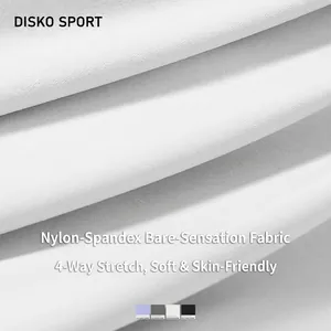 White nylon-spandex sport dress fabric detail with 4-way stretch and soft nude-feel texture