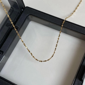 Minimalist gold stainless steel chain necklace with faceted bead design for women