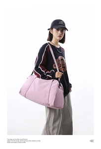 Lightweight pink large capacity travel duffel bag for sports and fitness