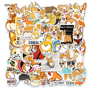 50 pack of cute Corgi waterproof stickers for laptops, luggage, and notebooks