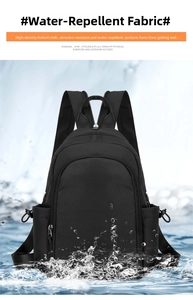 Waterdichte nylon rugzak detail, lichte casual dagrugzak met duurzame stof en handige zakken.