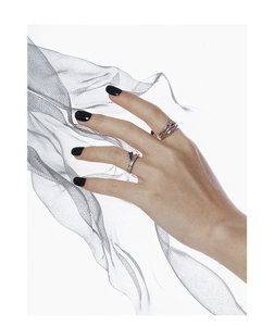 Close-up of S925 silver irregular rings with micro-set zircon and blue gemstone detail