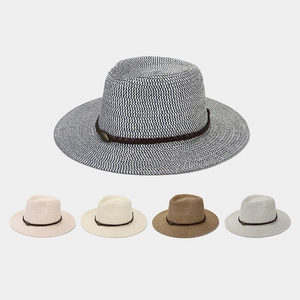 Summer Wide Brim Paper Straw Fedora Hat Men Women Outdoor Sun Protection Beach Jazz Sunshade With Braided Band