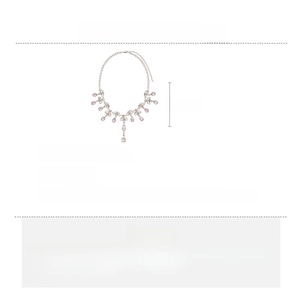 Dimensions détaillées du collier à pampilles en cristal avec strass roses