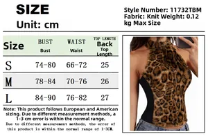 Tabella taglie per gilet leopardato in ecopelliccia con misure S-L in cm