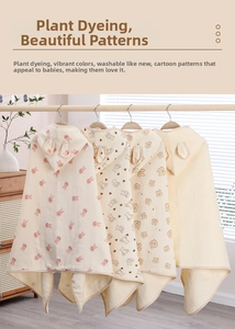 Detailed comparison of cotton gauze hooded baby towels in bear and rabbit prints