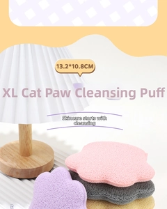 Macro detail of extra large cat claw face sponges showing soft texture and thick material