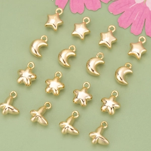 Mini Star Moon Butterfly Charms 18K Gold Plated Copper Pendants For DIY Jewelry Making Necklaces Earrings Accessories Findings