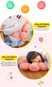 Close-up of petal-shaped velvet cushion used as an ergonomic chair pad and back support