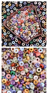 Macro detail of multi-color natural stone abacus beads 6x12mm for jewelry making