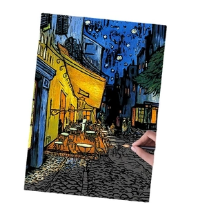 Van Gogh Cafe Terrace at Night paint by numbers kit with canvas and brushes