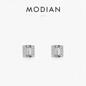 Emerald Cut Cubic Zirconia Stud Earrings 925 Sterling Silver Square Halo Vintage Elegant Luxury Jewelry For Women