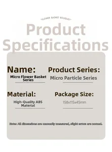 Detailed specifications of miniature flower basket building blocks in premium ABS plastic