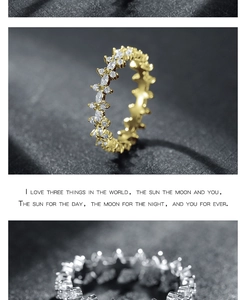 Detailed close-up of S925 sterling silver eternity ring with marquise and round stones