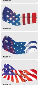 Three cooling sun sleeves with USA flag prints and quick-dry fabric for sports