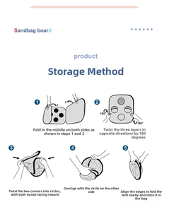 Step-by-step folding guide for the portable and collapsible bean bag toss board