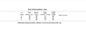 Size chart for women denim dress showing shoulder bust sleeve and length measurements